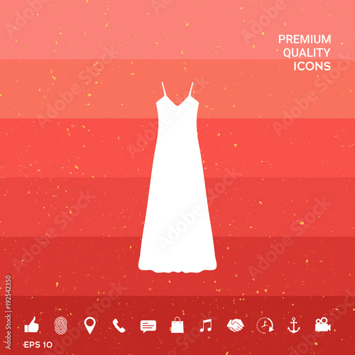 Long Dress, Evening dress, combination or nightie , the silhouette. Menu item in the web design