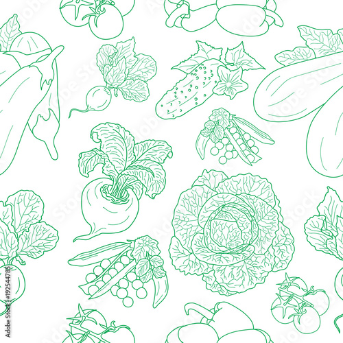 seamless pattern of various doodles
