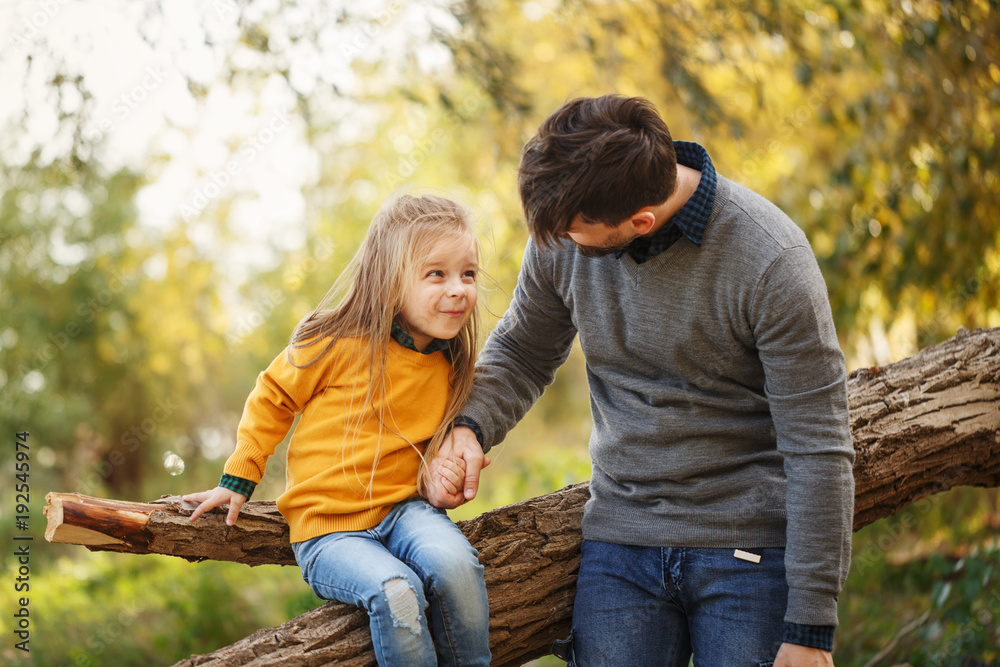 Family. Father and daughter. Leisure activities Family. Father and daughter. Leisure activities