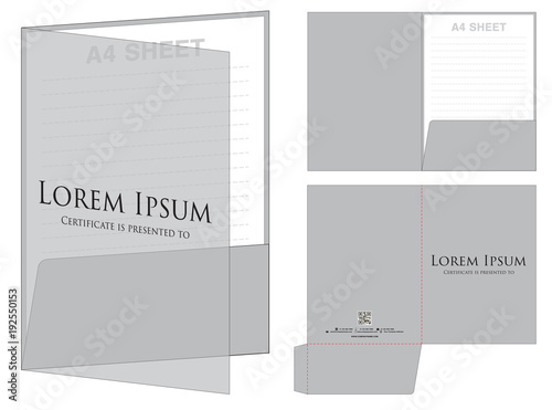 folder die cut mock up template vector