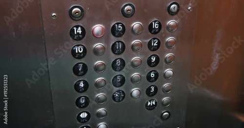 2311 Elevator Button being Push to 14th Floor, 4K