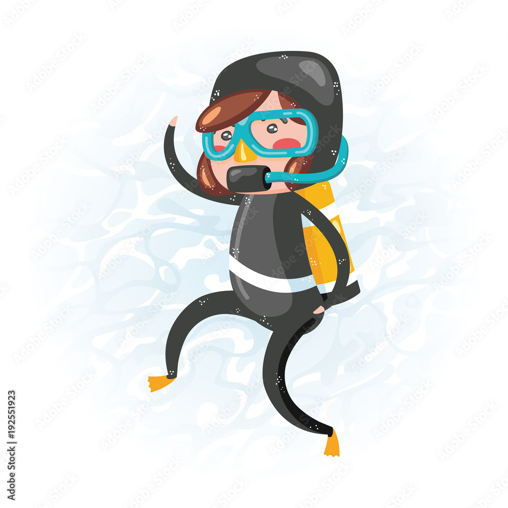 Clip art of one cute girl scuba diver in black wet suit which is ideal for creating your wallpapers, backgrounds, stickers, fabric patterns, clothing prints, labels, crafts & projects Clip art of one cute girl scuba diver in black wet suit which is ideal for creating your wallpapers, backgrounds, stickers, fabric patterns, clothing prints, labels, crafts & projects
