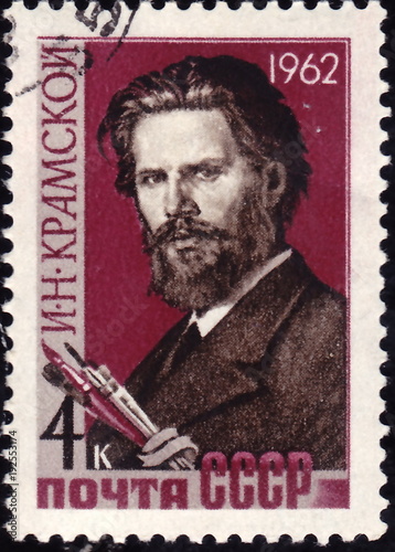 USSR  - CIRCA 1962: stamp printed by Russia, shows Ivan Kramskoy, circa 1962 photo