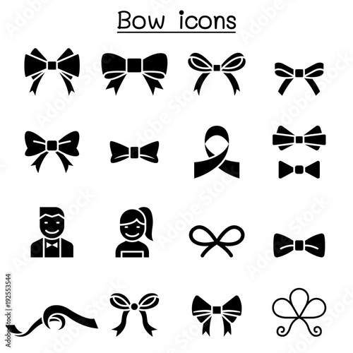 Bow & Ribbon icon set