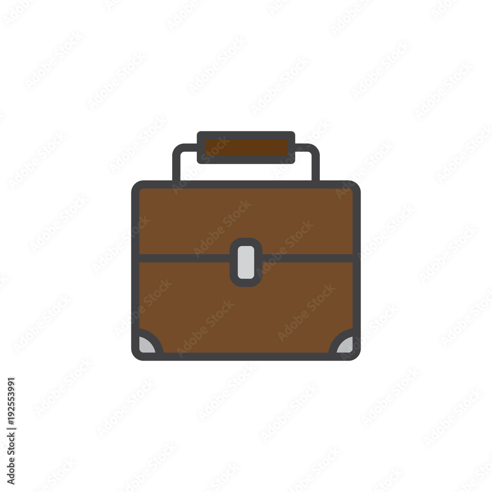 Briefcase filled outline icon, line vector sign, linear colorful pictogram isolated on white. Suitcase symbol, logo illustration. Pixel perfect vector graphics Briefcase filled outline icon, line vector sign, linear colorful pictogram isolated on white. Suitcase symbol, logo illustration. Pixel perfect vector graphics