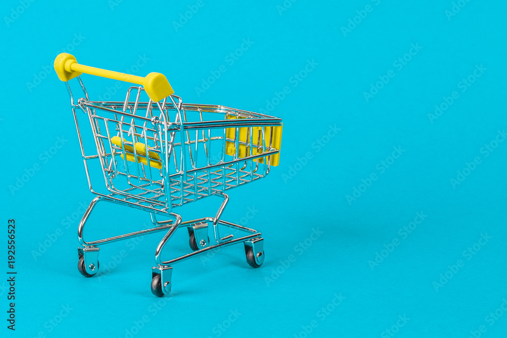 food basket on a blue background. food basket on a blue background.
