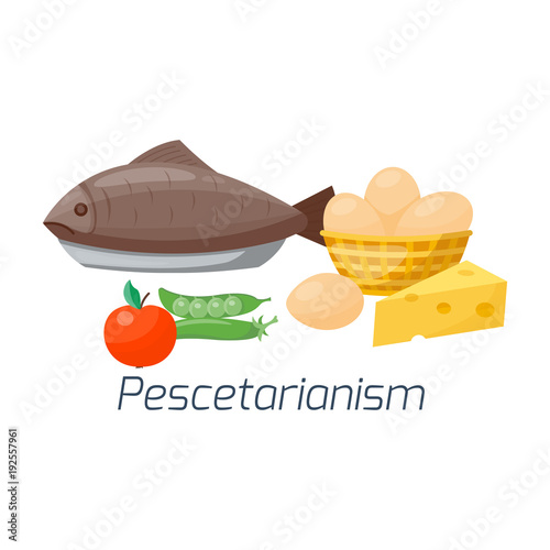 Vegetarian food diet vector illustration types healthy nutrition concept fruits and vegan vegetables kitchen menu cooking ingredient organic lifestyle
