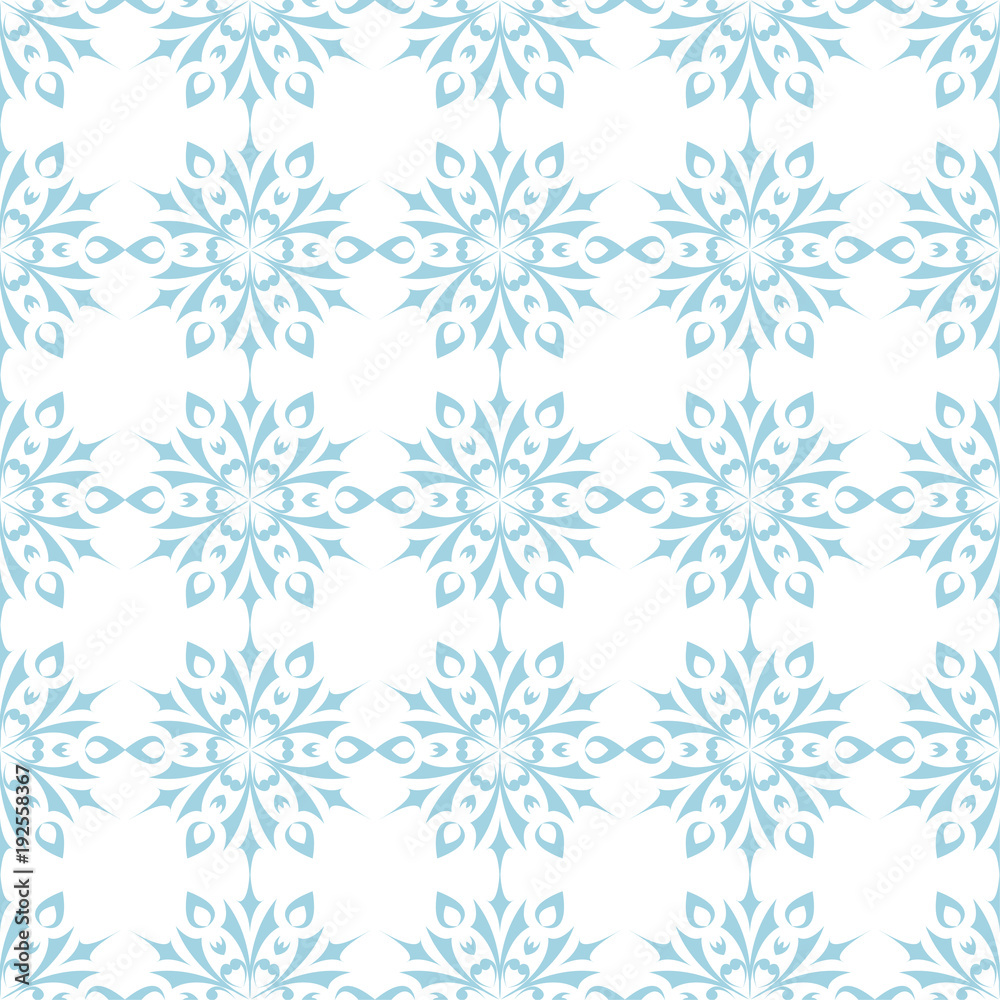 Blue floral seamless design on white background Blue floral seamless design on white background