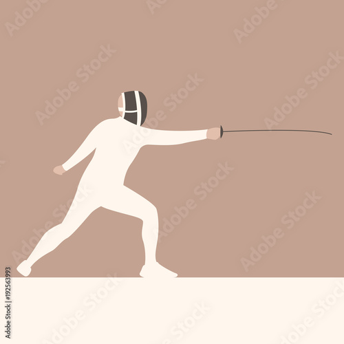 rapier sportsmen  vector illustration flat style  profile