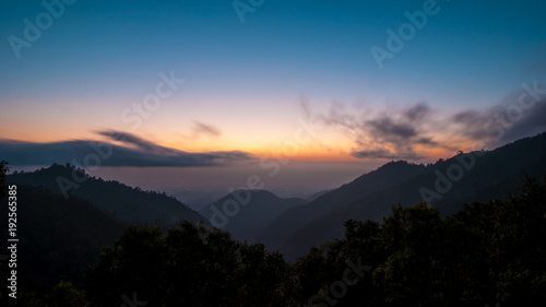 Mountain with twilight sky