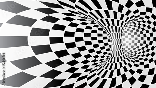 Black and white abstract vector tunnel