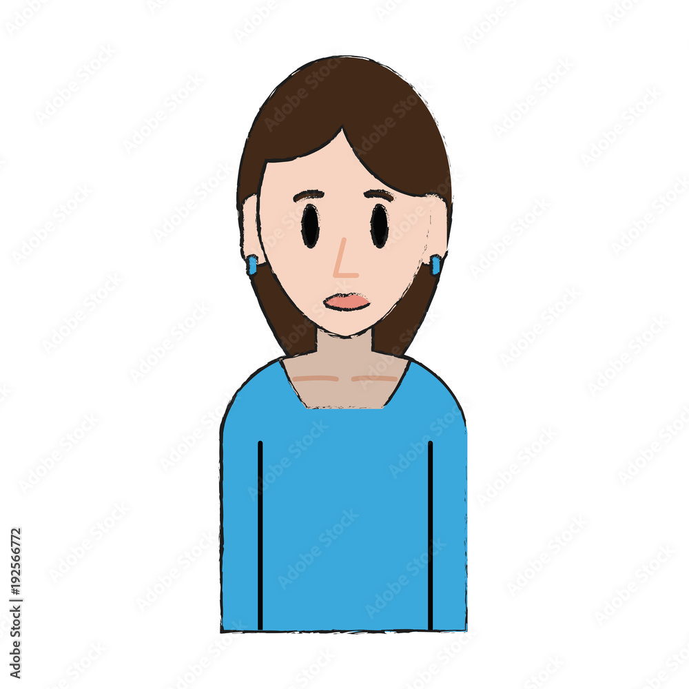 Young woman cartoon icon vector illustration graphic design