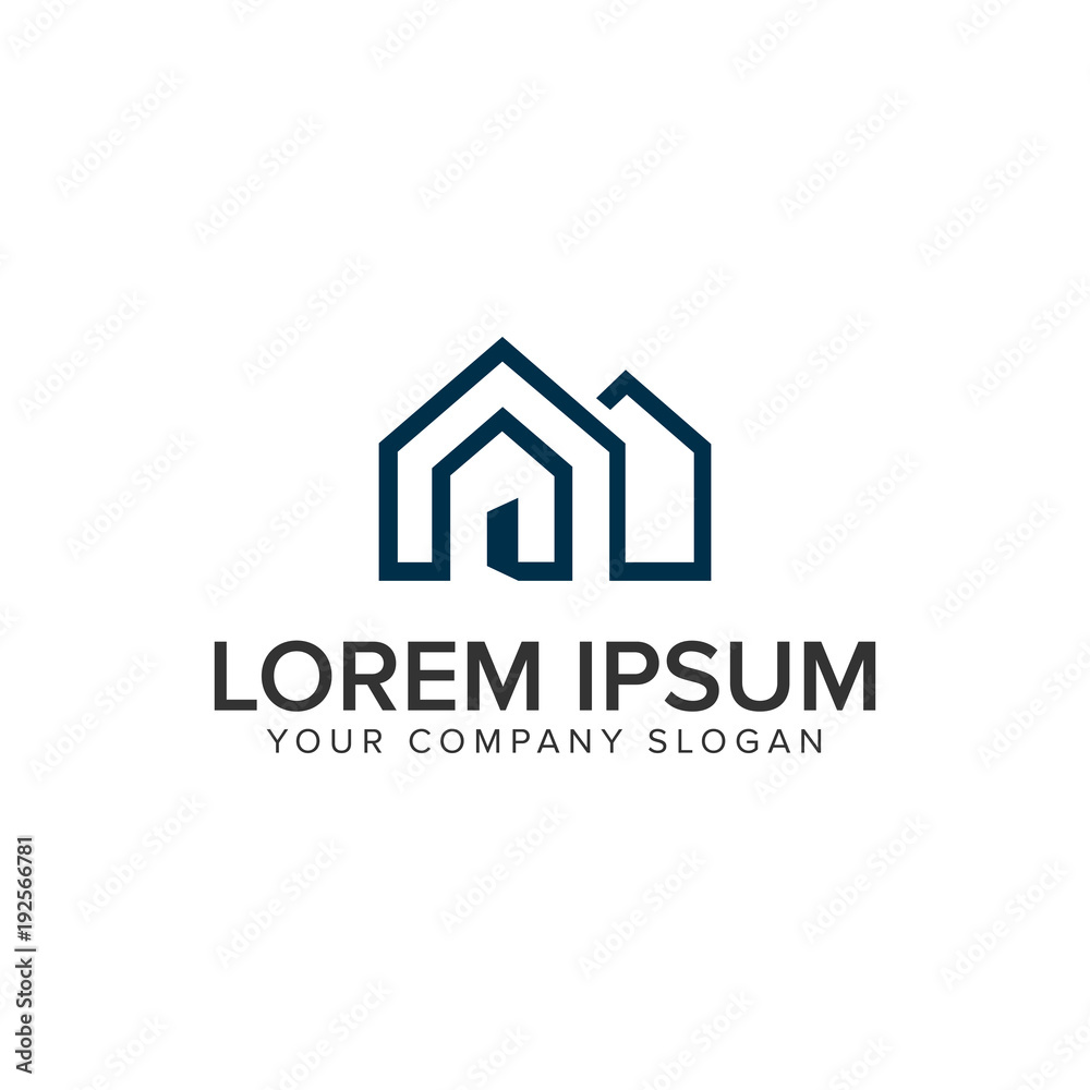 Real estate logo. Mortgage House Real estate logo design concept template Real estate logo. Mortgage House Real estate logo design concept template