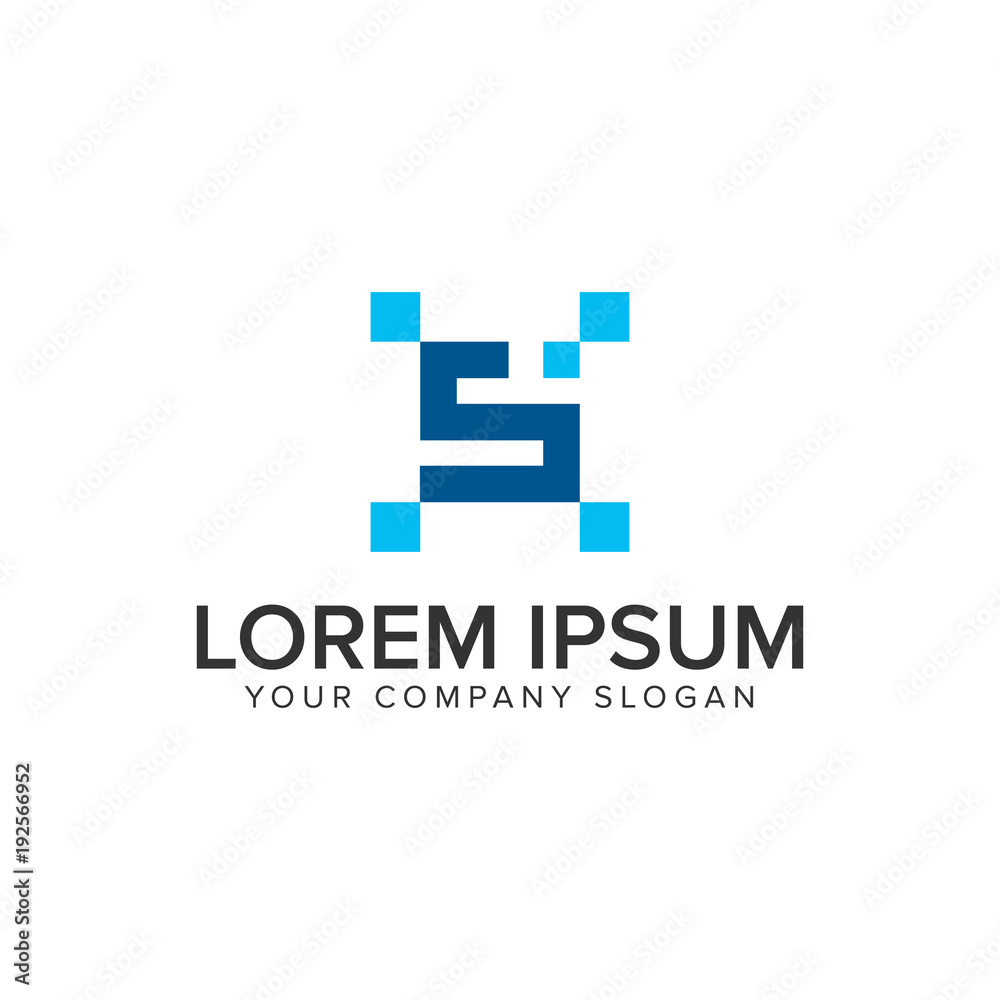 letter S pixel logo design concept template. letter S pixel logo design concept template.