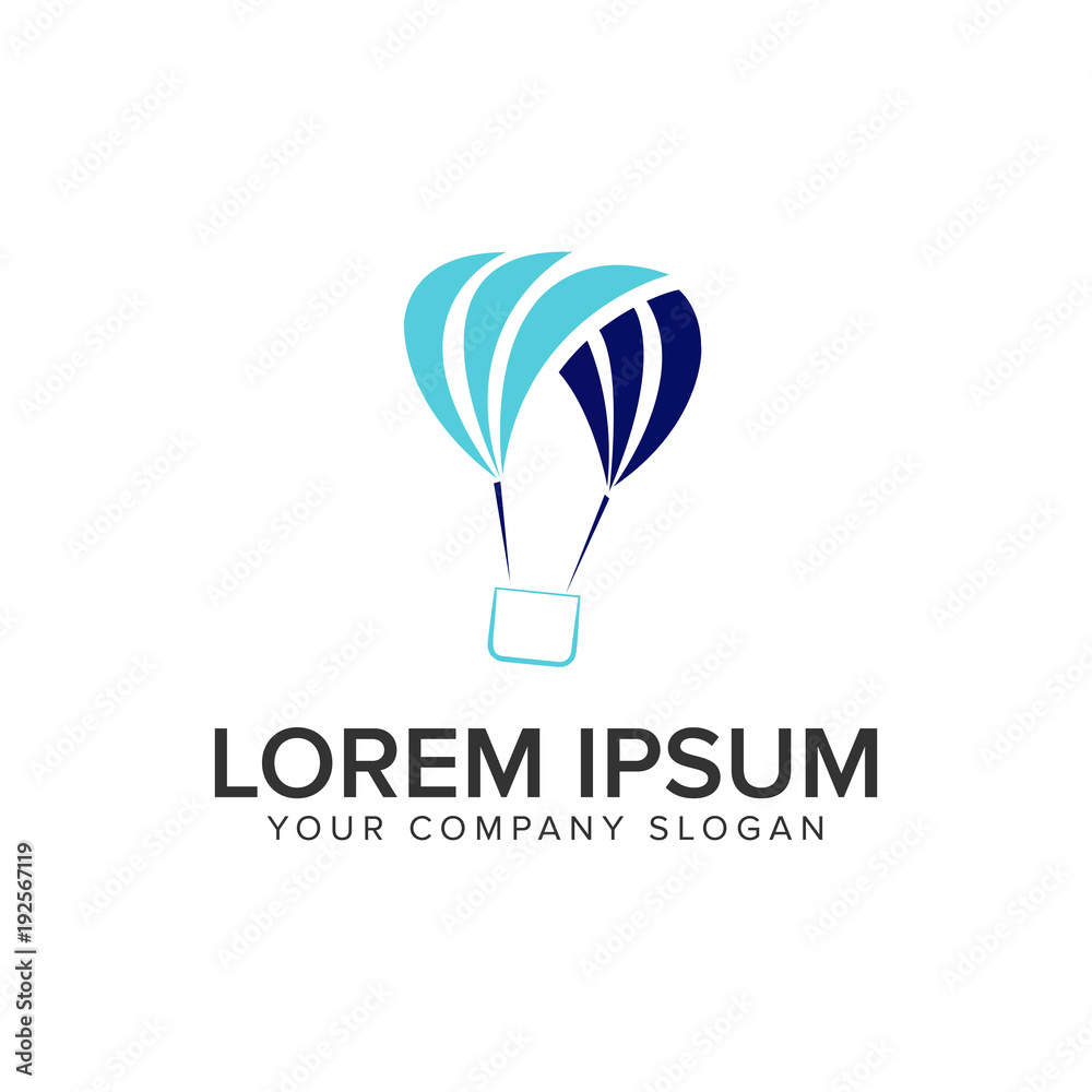 skydive with box logo design concept template. skydive with box logo design concept template.