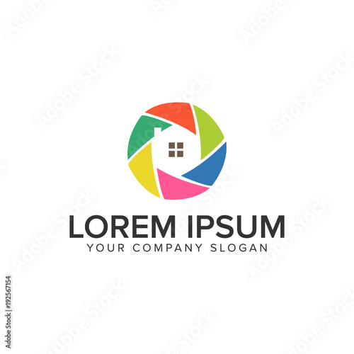 Free Download Colorful House logo design concept template. - GFXLoad