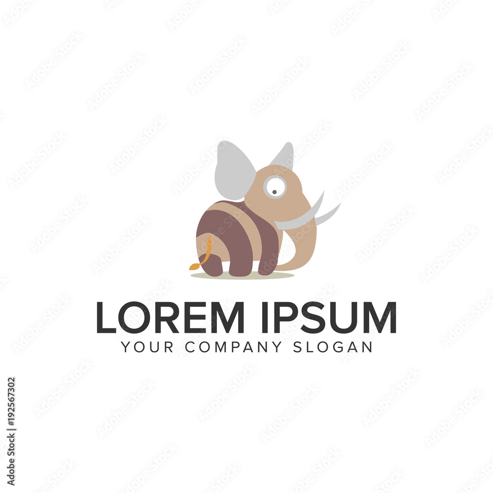Elephant funny logo design concept template. Elephant funny logo design concept template.