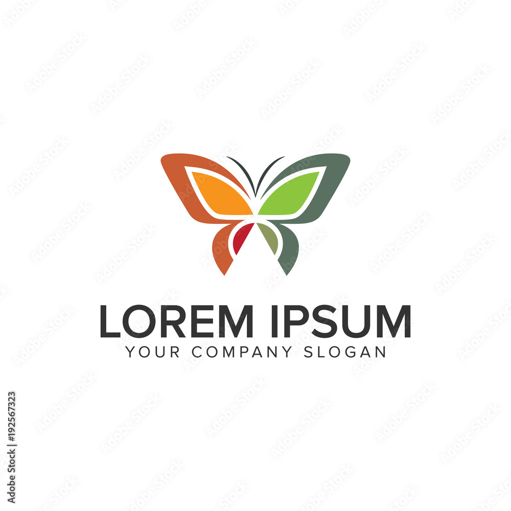 Fototapeta premium butter Fly colorfull logo design concept template.