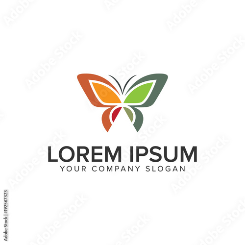 butter Fly colorfull logo design concept template.