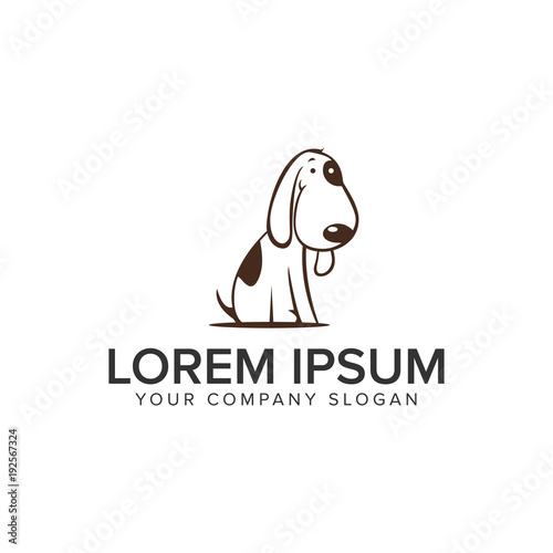 Dog logo design concept template.
