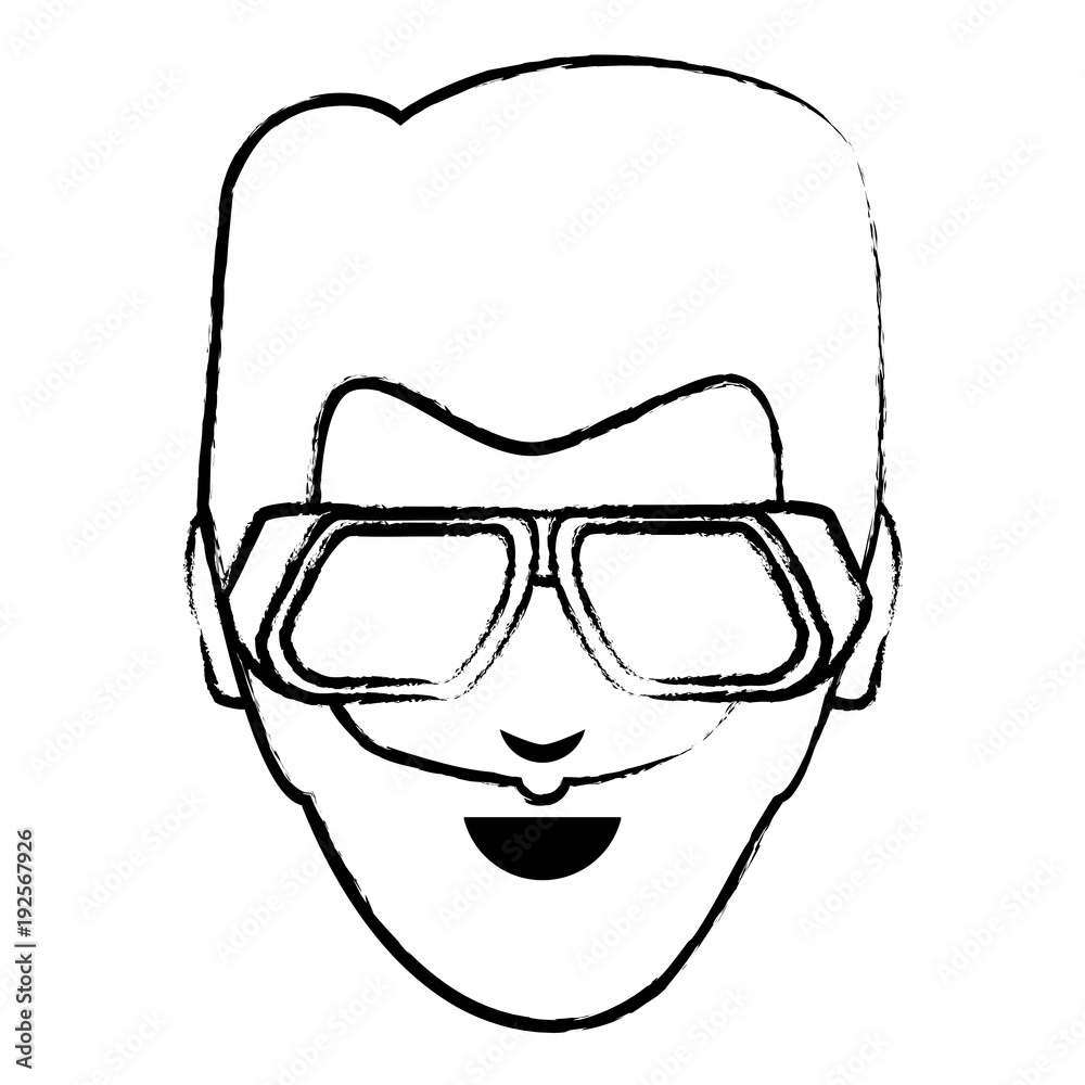 cartoon man with sunglasses cartoon man with sunglasses