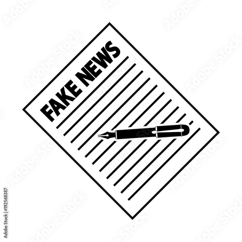 Icono plano escribir FAKE NEWS en color negro