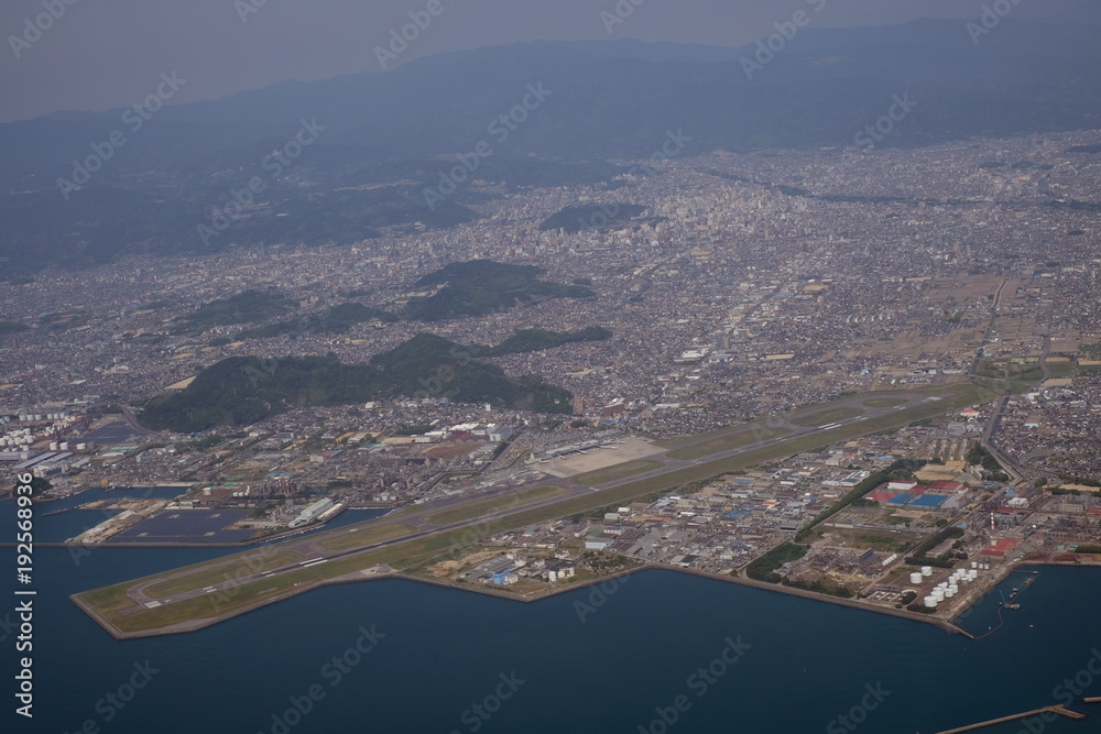 松山上空から見た松山空港