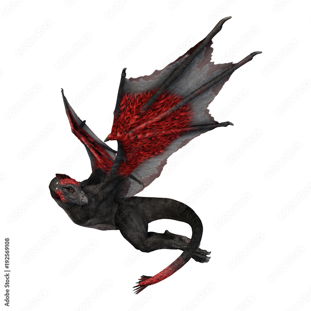 3D Rendering Fantasy Dragon on White 3D Rendering Fantasy Dragon on White