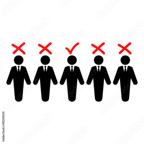 Icono plano seleccion grupo hombre de negocios