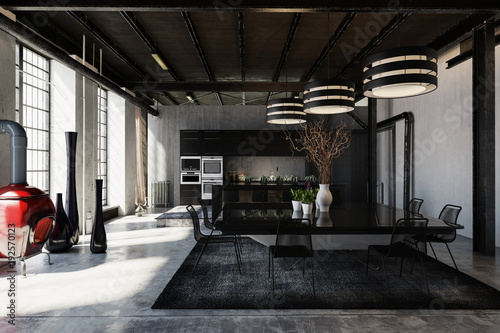 Hipster loft conversion with black decor