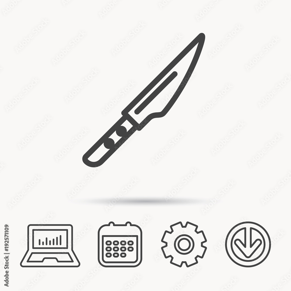 Kitchen knife icon. Chef tool sign. Kitchen knife icon. Chef tool sign.