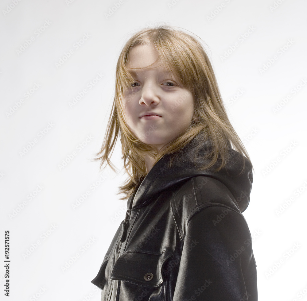 Boy with Long Blond Hair Looking Boy with Long Blond Hair Looking