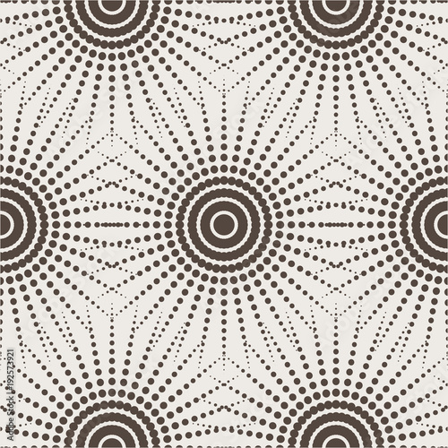 Seamless geometric pattern. Vector ornament, halfton. Round vintage dots set