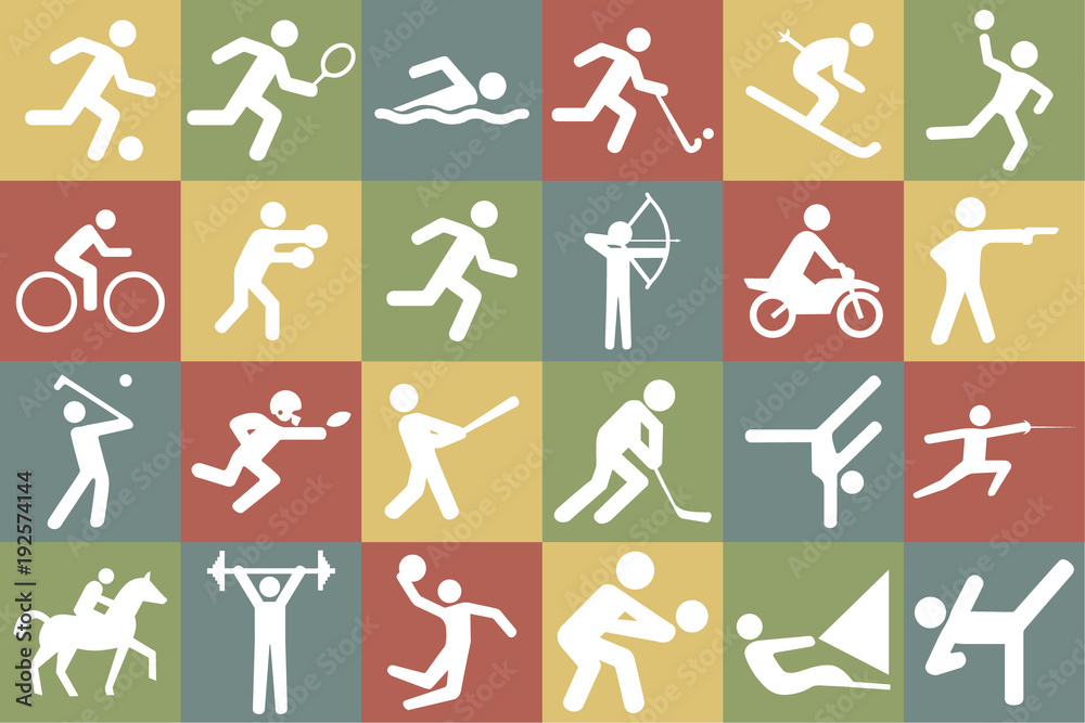 Large and detailed set of different sports icons