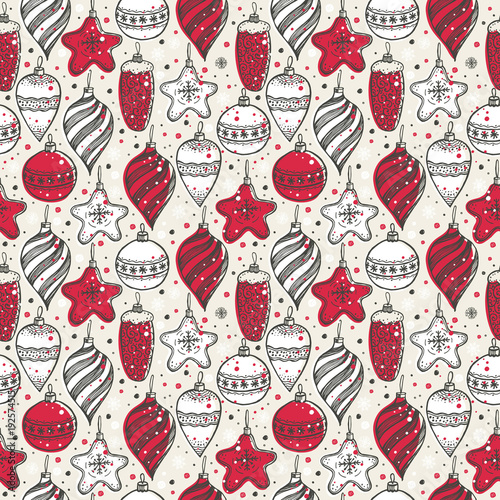 Christmas seamless pattern with christmas symbols