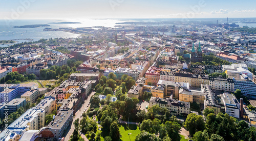 Aerial (drone) photo of Helsinki city, Finland