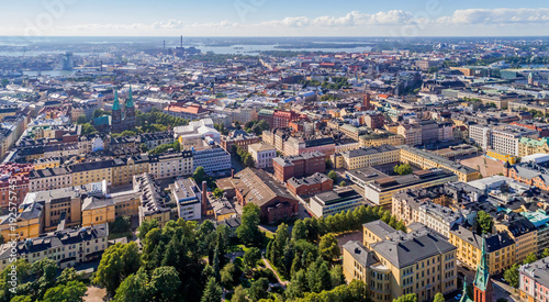 Aerial (drone) photo of Helsinki city, Finland