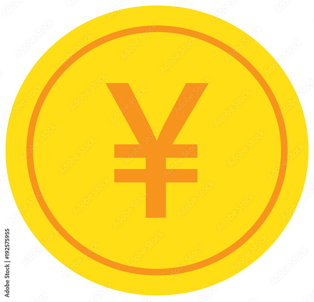 Yen, Yuan or Renminbi currency icon or logo vector over a coin. Symbol for Japanese or Chinese bank, banking or Japan and China finances. Yen, Yuan or Renminbi currency icon or logo vector over a coin. Symbol for Japanese or Chinese bank, banking or Japan and China finances.