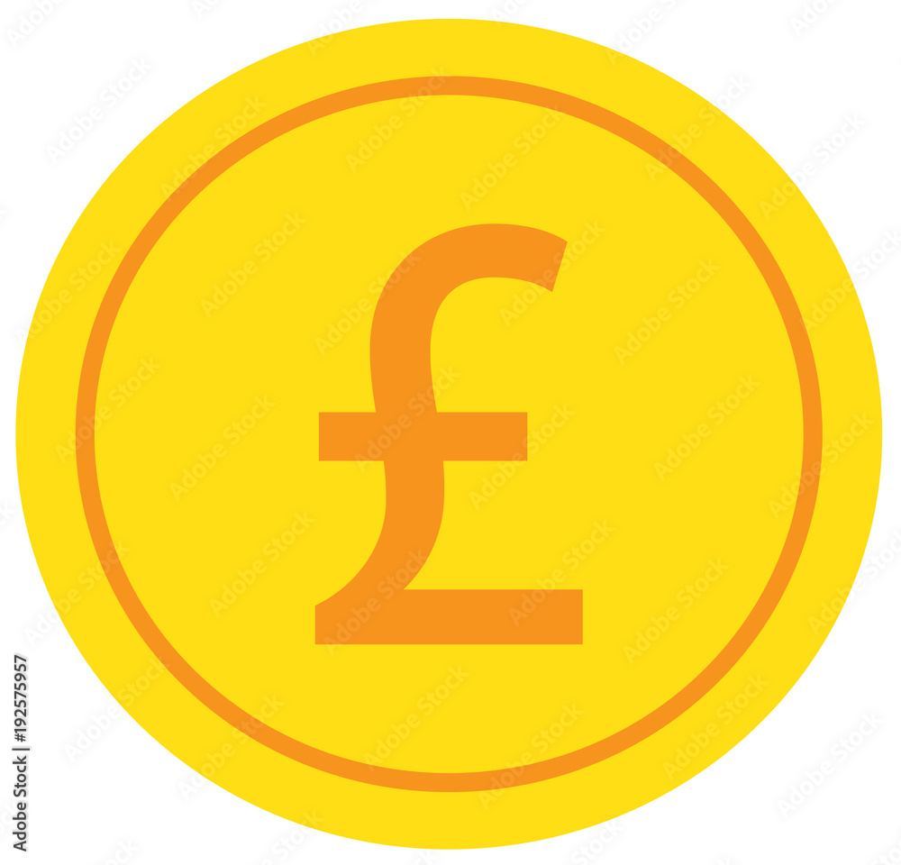 Pound or Pound Sterling currency icon or logo vector over a coin. Symbol for United Kingdom or Great Britain and England bank, banking or British and English finances. Pound or Pound Sterling currency icon or logo vector over a coin. Symbol for United Kingdom or Great Britain and England bank, banking or British and English finances.