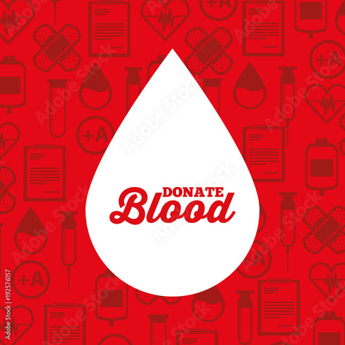 white silhouette drop blood donate medical icons background vector illustration