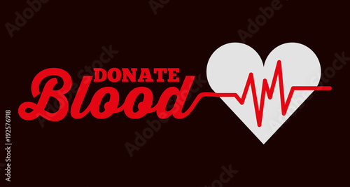 heart rate monitoring donate blood card vector illustration