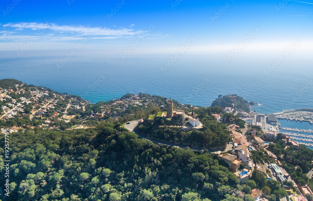 Aerial views of the castle of Blanes