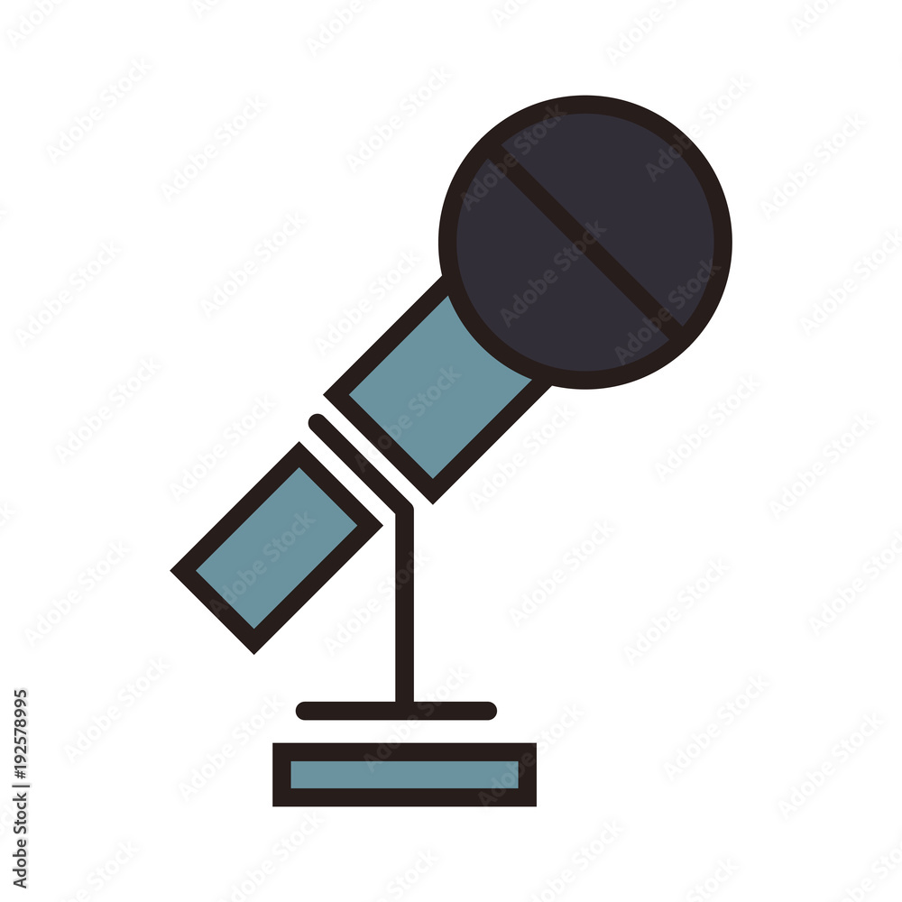 Microphone audio device line icon vector illustration graphic Microphone audio device line icon vector illustration graphic
