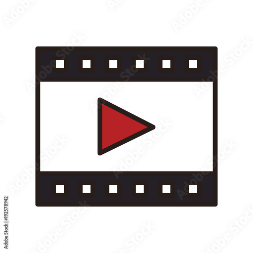 Play video symbol line icon vector illustration graphic