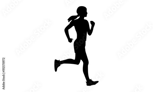 silhouette of a woman running