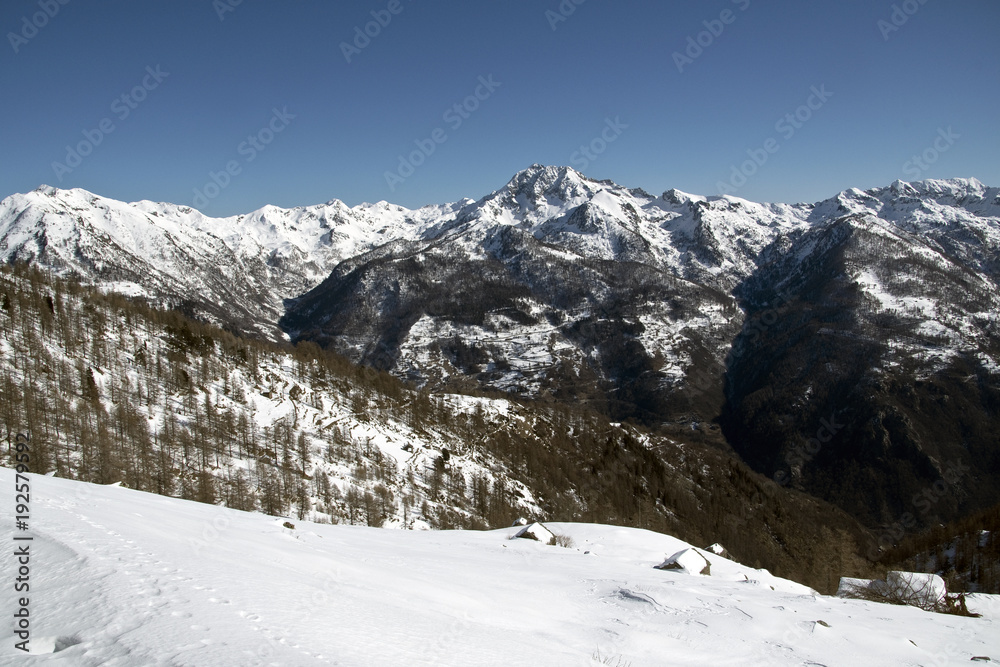 Paesaggio alpino nella valle di Gressoney
