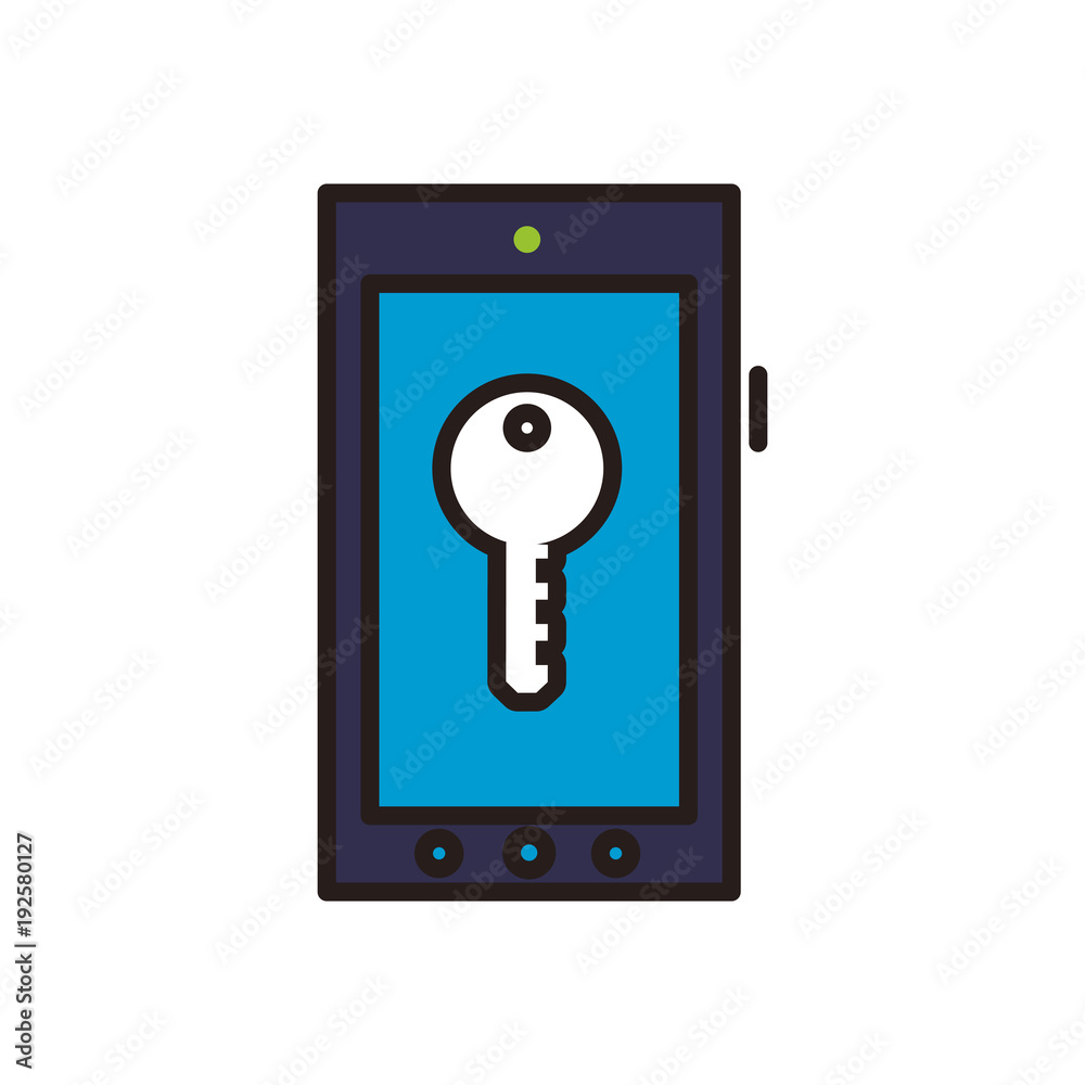 Secure smartphone symbol line icon vector illustration graphic Secure smartphone symbol line icon vector illustration graphic