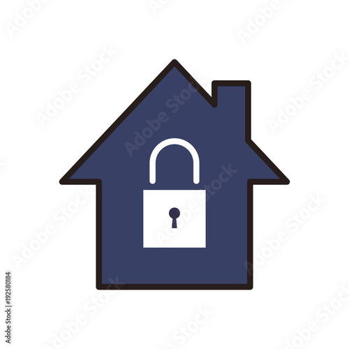 Secure house symbol line icon vector illustration graphic © Jemastock