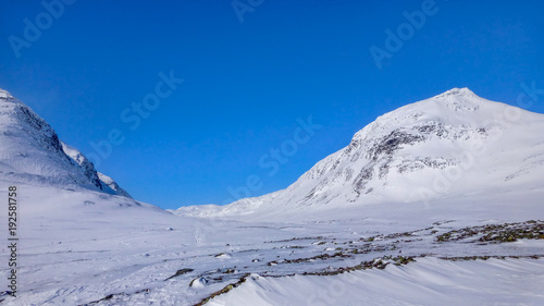 Two large snowy mountains i...