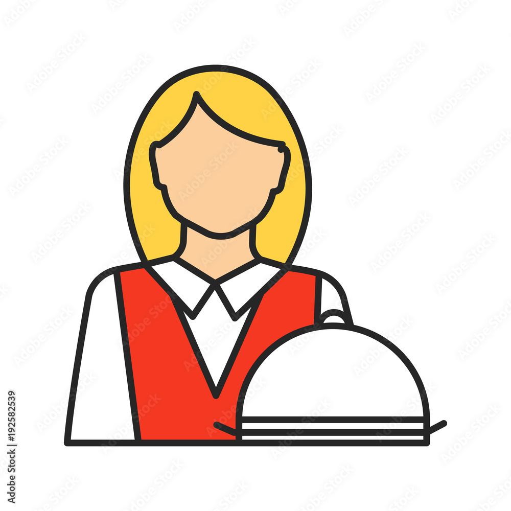 Waitress color icon